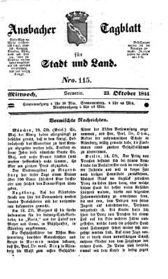 Ansbacher Tagblatt für Stadt und Land Mittwoch 23. Oktober 1844