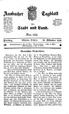 Ansbacher Tagblatt für Stadt und Land Freitag 25. Oktober 1844