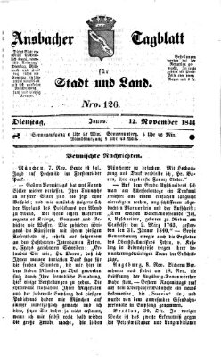 Ansbacher Tagblatt für Stadt und Land Dienstag 12. November 1844