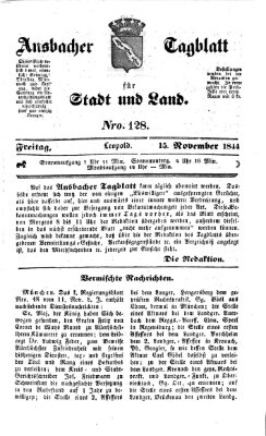 Ansbacher Tagblatt für Stadt und Land Freitag 15. November 1844