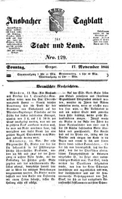 Ansbacher Tagblatt für Stadt und Land Sonntag 17. November 1844