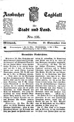 Ansbacher Tagblatt für Stadt und Land Mittwoch 27. November 1844