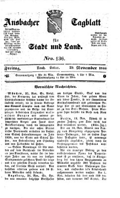 Ansbacher Tagblatt für Stadt und Land Freitag 29. November 1844