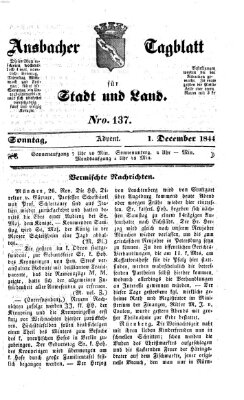 Ansbacher Tagblatt für Stadt und Land Sonntag 1. Dezember 1844