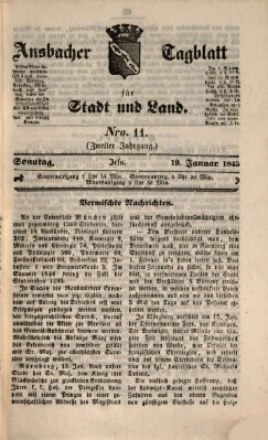 Ansbacher Tagblatt für Stadt und Land Sonntag 19. Januar 1845