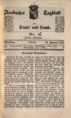 Ansbacher Tagblatt für Stadt und Land Dienstag 28. Januar 1845