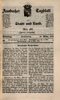 Ansbacher Tagblatt für Stadt und Land Sonntag 16. März 1845