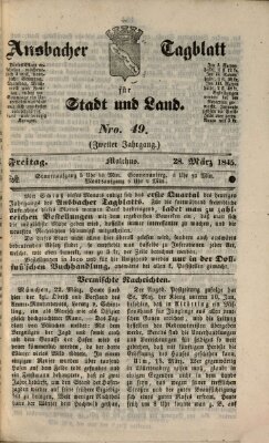 Ansbacher Tagblatt für Stadt und Land Freitag 28. März 1845