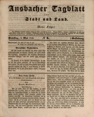 Ansbacher Tagblatt für Stadt und Land Samstag 3. Mai 1845