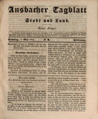 Ansbacher Tagblatt für Stadt und Land Sonntag 4. Mai 1845