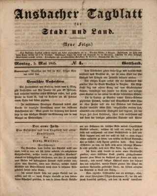 Ansbacher Tagblatt für Stadt und Land Montag 5. Mai 1845