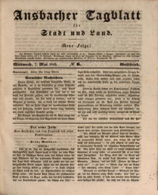 Ansbacher Tagblatt für Stadt und Land Mittwoch 7. Mai 1845