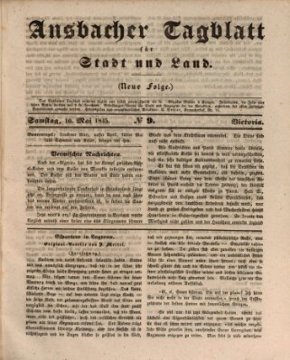 Ansbacher Tagblatt für Stadt und Land Samstag 10. Mai 1845