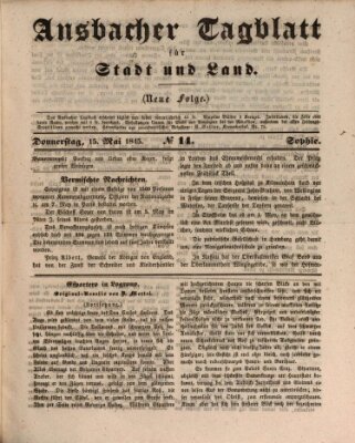 Ansbacher Tagblatt für Stadt und Land Donnerstag 15. Mai 1845