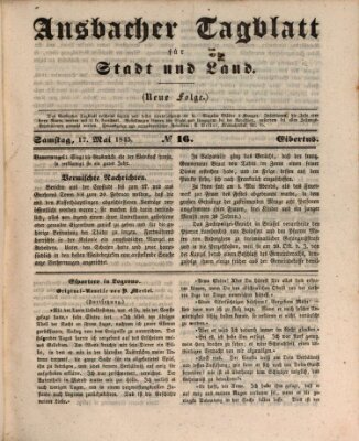 Ansbacher Tagblatt für Stadt und Land Samstag 17. Mai 1845