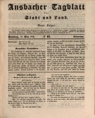 Ansbacher Tagblatt für Stadt und Land Sonntag 18. Mai 1845