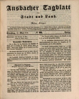 Ansbacher Tagblatt für Stadt und Land Dienstag 27. Mai 1845