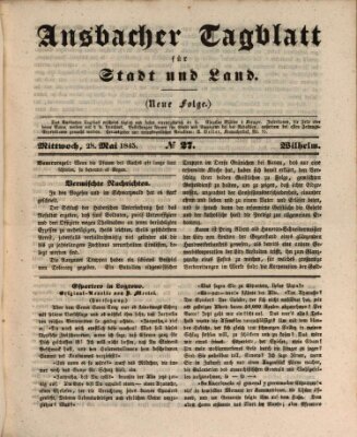 Ansbacher Tagblatt für Stadt und Land Mittwoch 28. Mai 1845