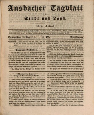 Ansbacher Tagblatt für Stadt und Land Donnerstag 29. Mai 1845