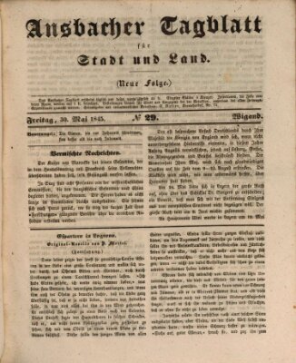 Ansbacher Tagblatt für Stadt und Land Freitag 30. Mai 1845