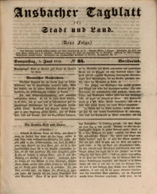 Ansbacher Tagblatt für Stadt und Land Donnerstag 5. Juni 1845