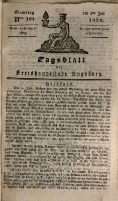 Tagblatt für die Kreishauptstadt Augsburg (Augsburger Tagblatt) Samstag 3. Juli 1830