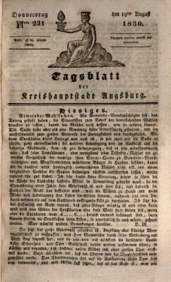 Tagblatt für die Kreishauptstadt Augsburg (Augsburger Tagblatt) Donnerstag 19. August 1830
