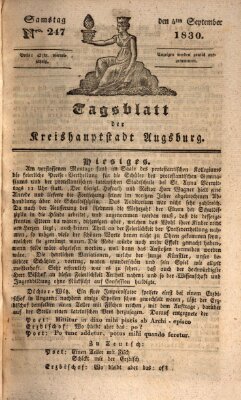 Tagblatt für die Kreishauptstadt Augsburg (Augsburger Tagblatt) Samstag 4. September 1830
