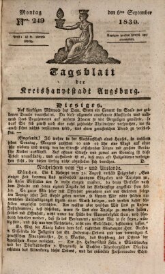 Tagblatt für die Kreishauptstadt Augsburg (Augsburger Tagblatt) Montag 6. September 1830