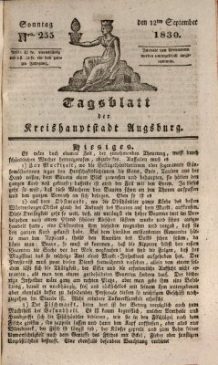 Tagblatt für die Kreishauptstadt Augsburg (Augsburger Tagblatt) Sonntag 12. September 1830