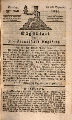 Tagblatt für die Kreishauptstadt Augsburg (Augsburger Tagblatt) Montag 13. September 1830