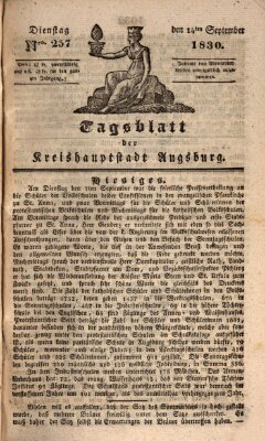 Tagblatt für die Kreishauptstadt Augsburg (Augsburger Tagblatt) Dienstag 14. September 1830