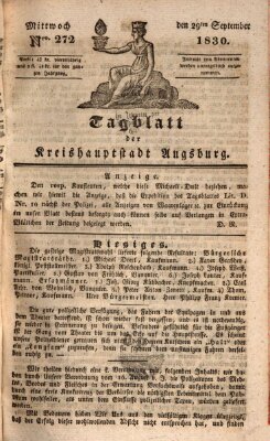 Tagblatt für die Kreishauptstadt Augsburg (Augsburger Tagblatt) Mittwoch 29. September 1830