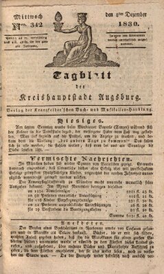 Tagblatt für die Kreishauptstadt Augsburg (Augsburger Tagblatt) Mittwoch 8. Dezember 1830