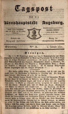 Tagblatt für die Kreishauptstadt Augsburg (Augsburger Tagblatt) Sonntag 9. Januar 1831