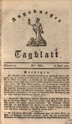 Augsburger Tagblatt Samstag 16. April 1831