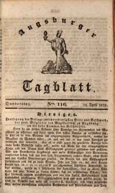 Augsburger Tagblatt Donnerstag 28. April 1831