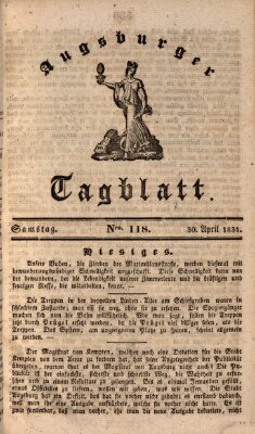 Augsburger Tagblatt Samstag 30. April 1831