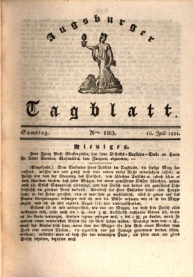 Augsburger Tagblatt Samstag 16. Juli 1831