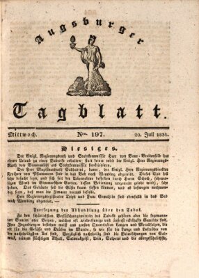 Augsburger Tagblatt Mittwoch 20. Juli 1831