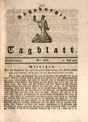 Augsburger Tagblatt Donnerstag 21. Juli 1831