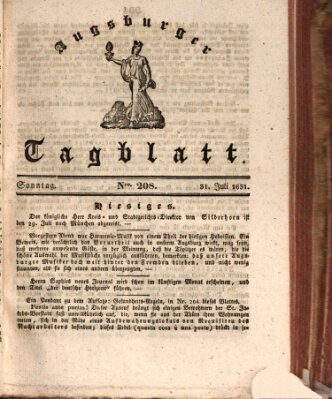 Augsburger Tagblatt Sonntag 31. Juli 1831