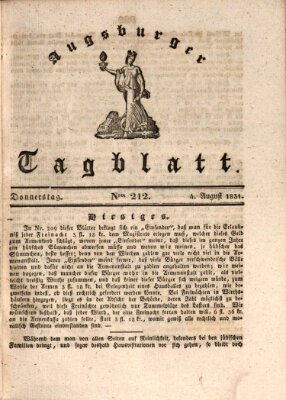 Augsburger Tagblatt Donnerstag 4. August 1831