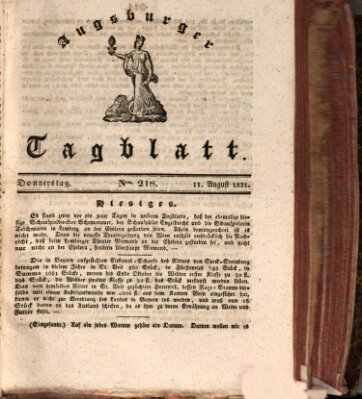 Augsburger Tagblatt Donnerstag 11. August 1831