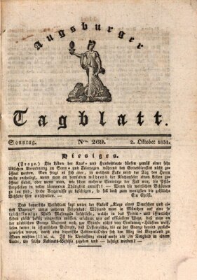 Augsburger Tagblatt Sonntag 2. Oktober 1831