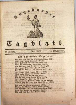 Augsburger Tagblatt Samstag 15. Oktober 1831