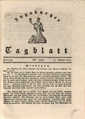 Augsburger Tagblatt Freitag 21. Oktober 1831