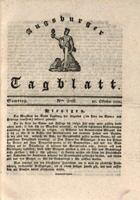 Augsburger Tagblatt Samstag 22. Oktober 1831