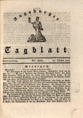 Augsburger Tagblatt Donnerstag 27. Oktober 1831