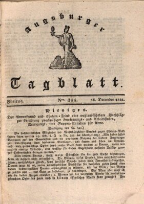 Augsburger Tagblatt Freitag 16. Dezember 1831